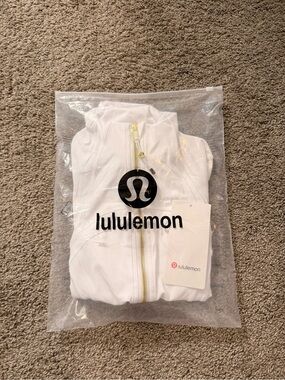 lululemon athletica White Zip-Up Jacket with Gold Hardware